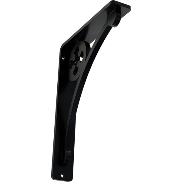 Ekena Millwork Crawley Wrought Iron Bracket, (Single center brace), Powder Coated Black 1 1/2"W x 5 1/2"D x 8"H BKTM01X05X08SCR - main
